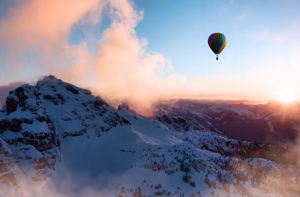 Ballonfahrt über die Winterberge in Tannheimer Tal